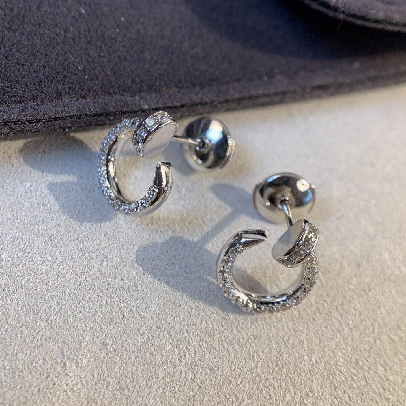 [Vicky]JUSTE EARRINGS SILVER DIAMONDS