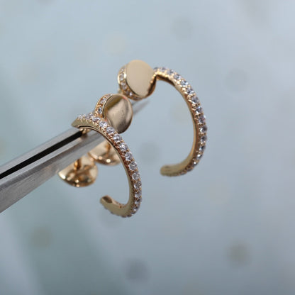 [Vicky]JUSTE EARRINGS 12.75MM PINK GOLD DIAMOND