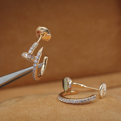 [Vicky]JUSTE EARRINGS 12.75MM PINK GOLD DIAMOND
