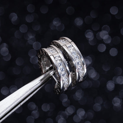[Vicky]ZERO 1 MINI SILVER DIAMOND EARRINGS