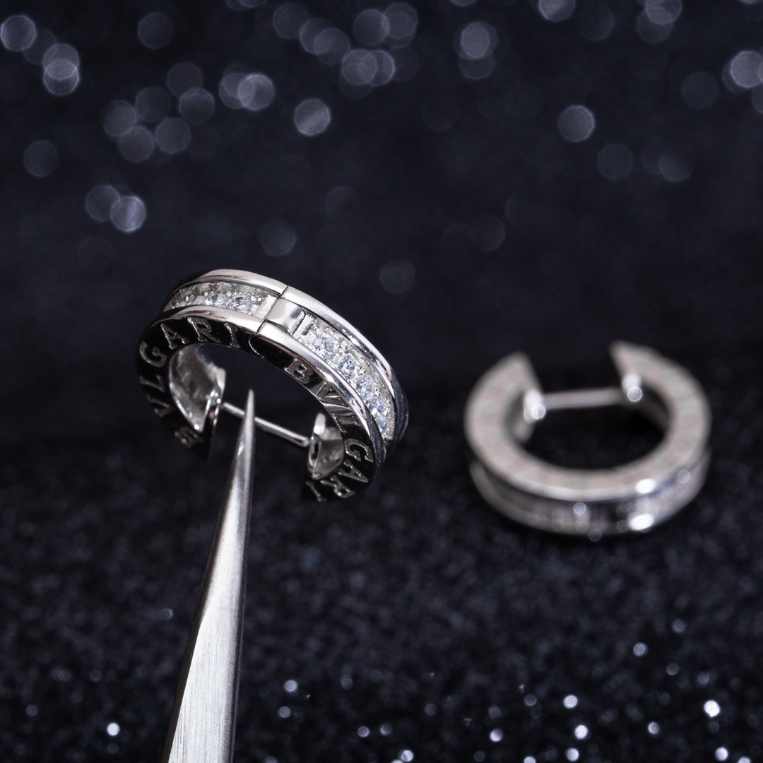 [Vicky]ZERO 1 MINI SILVER DIAMOND EARRINGS