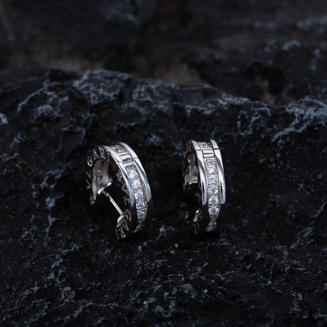[Vicky]ZERO 1 MINI SILVER DIAMOND EARRINGS