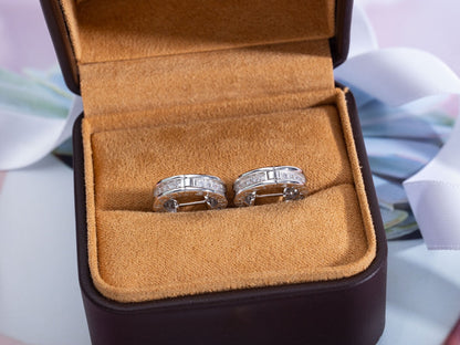 [Vicky]ZERO 1 MINI SILVER DIAMOND EARRINGS