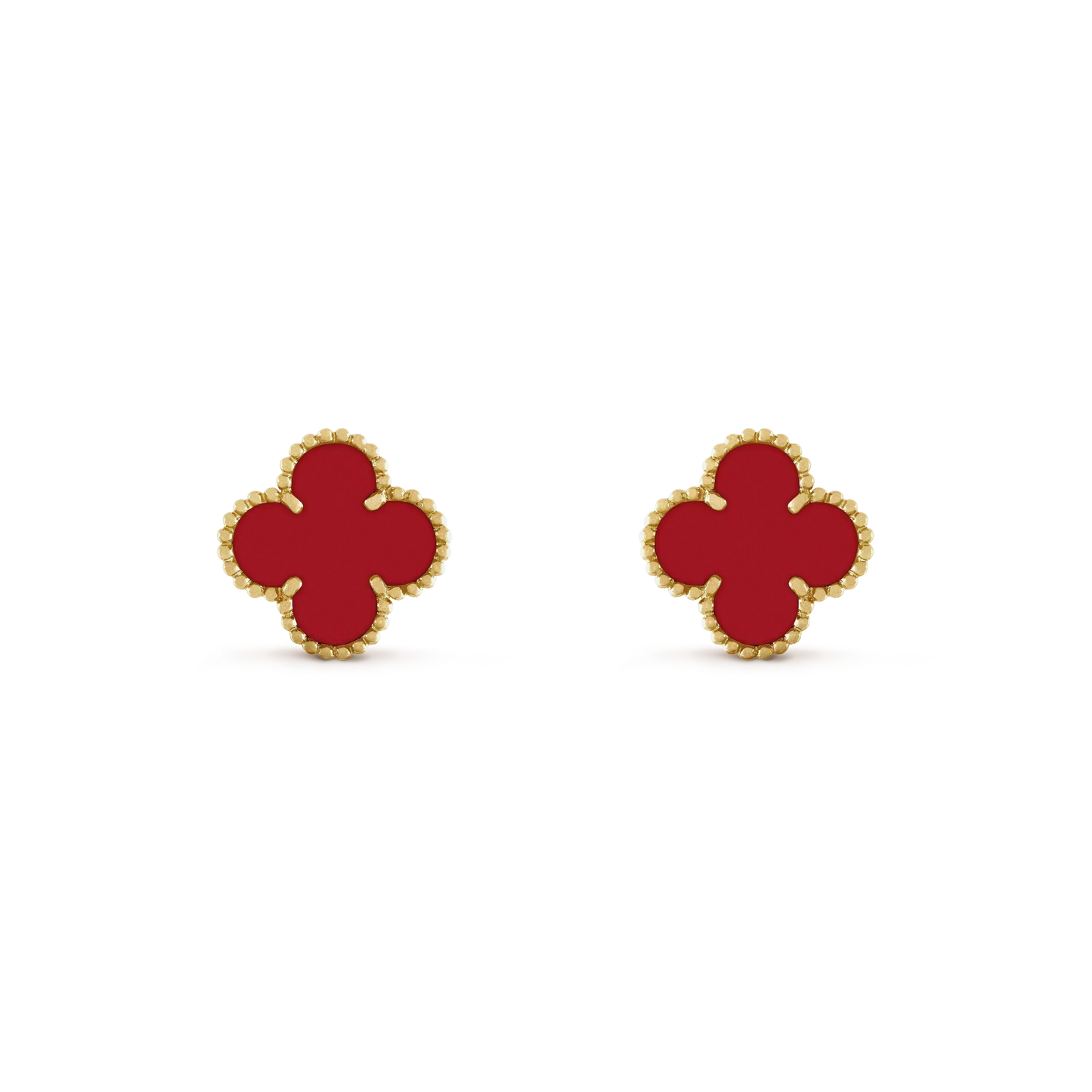 [Vicky]CLOVER MINI 9.5MM CARNELIAN EARRINGS