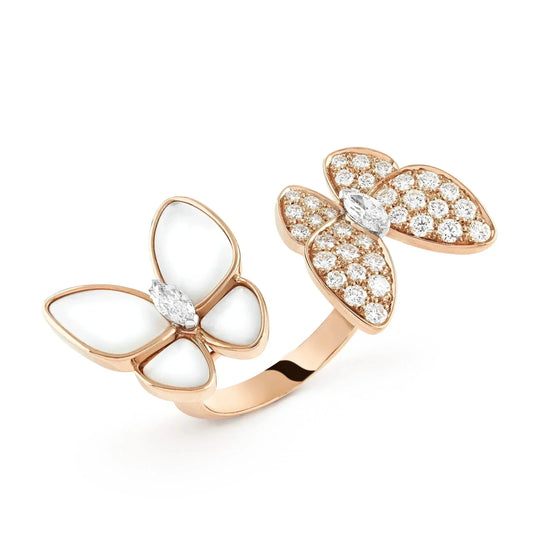 [Vicky]TWIN BUTTERFLY DIAMOND MOP RING